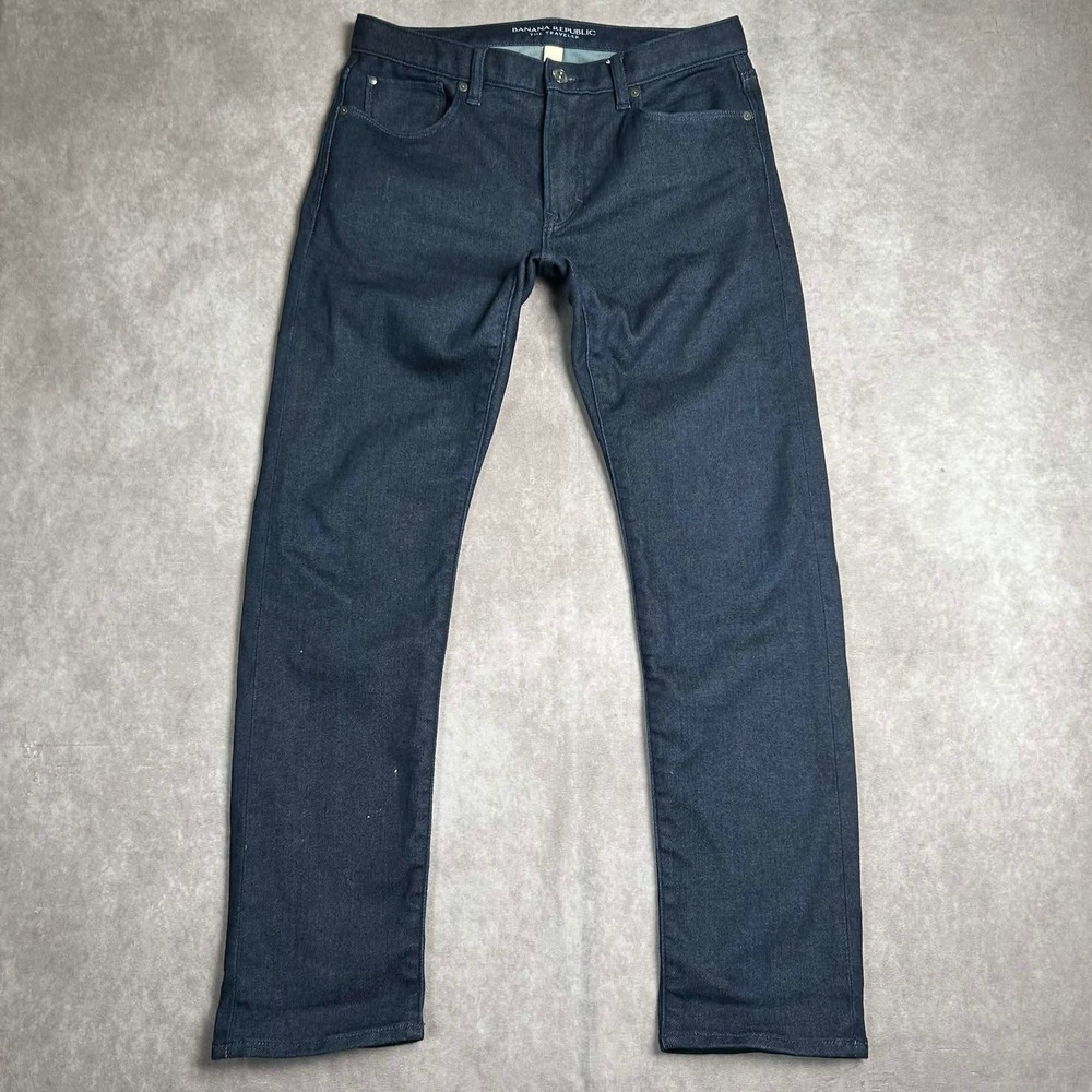 Banana Republic The Traveler Slim Jeans Mens 31x30 Dark Indigo Stretch Denim